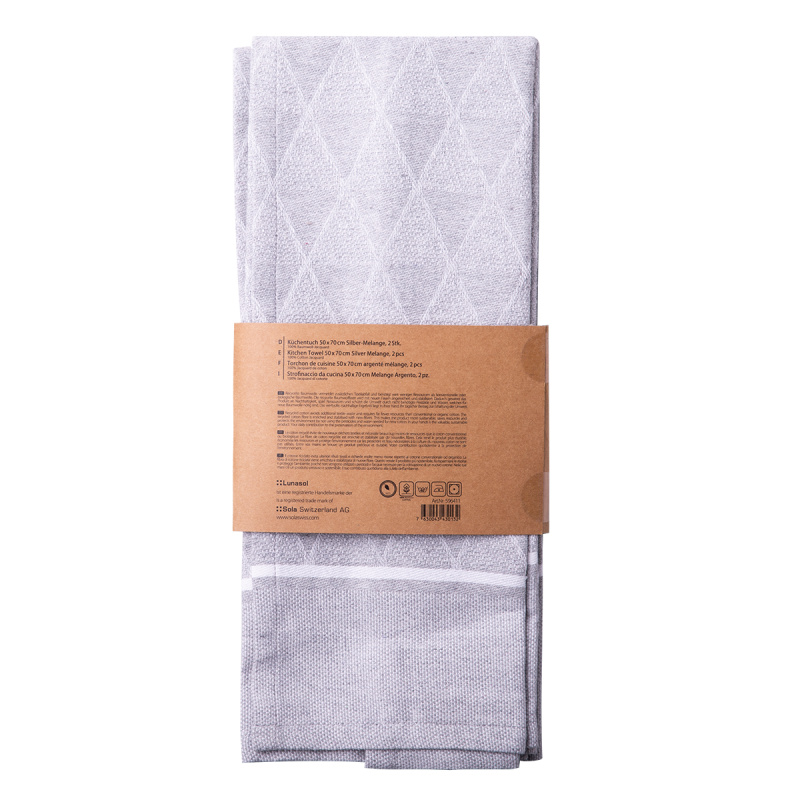Torchon de cuisine gris clair 50 x 70 cm 2 pcs – Basic Ambiente