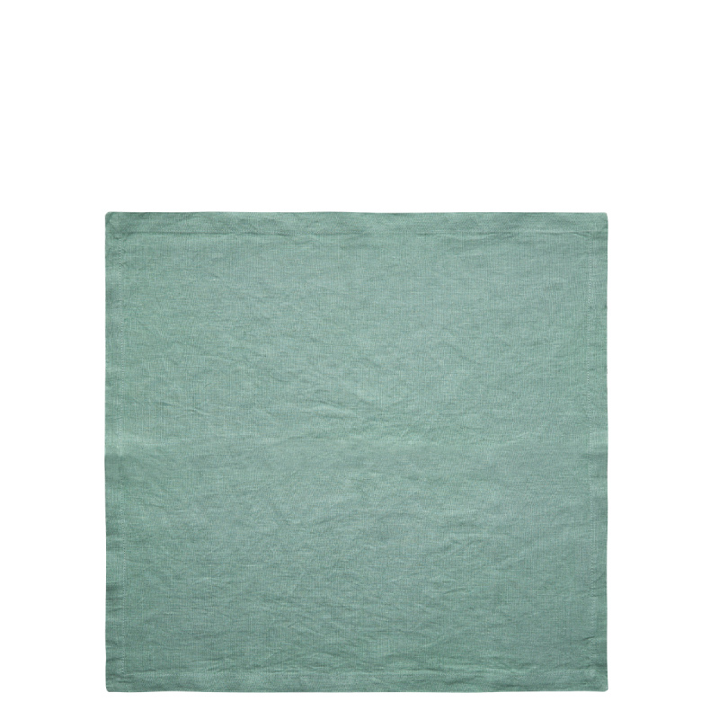 Serviettes en lin vert marin 50 x 50 cm 2 pcs - Gaya Ambiente