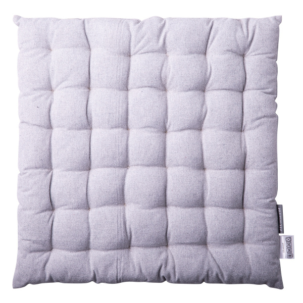 Coussin de chaise en coton gris clair 40 x 40 x 4 cm – Basic Ambiente