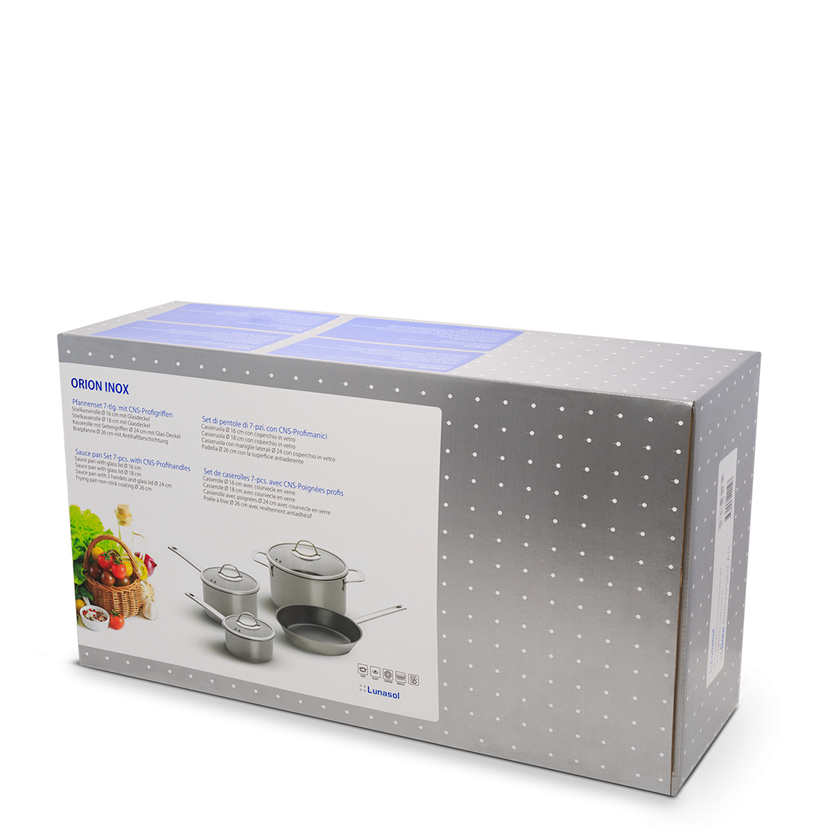 Set de démarrage de casseroles Orion 7 pièces Master Chef Lunasol