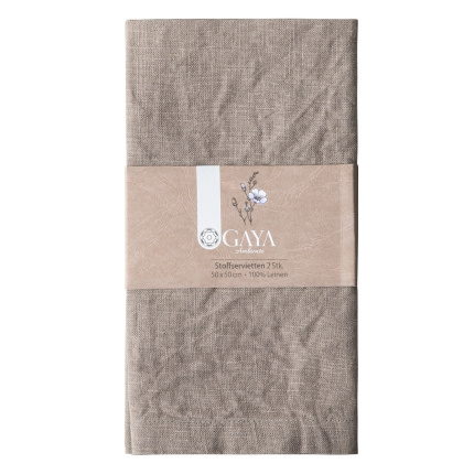 Serviettes en lin ardoise 50 x 50 cm 2 pcs - Gaya Ambiente
