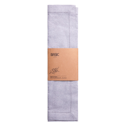 Chemin de table en coton gris clair 50 x 140 cm – Basic Ambiente