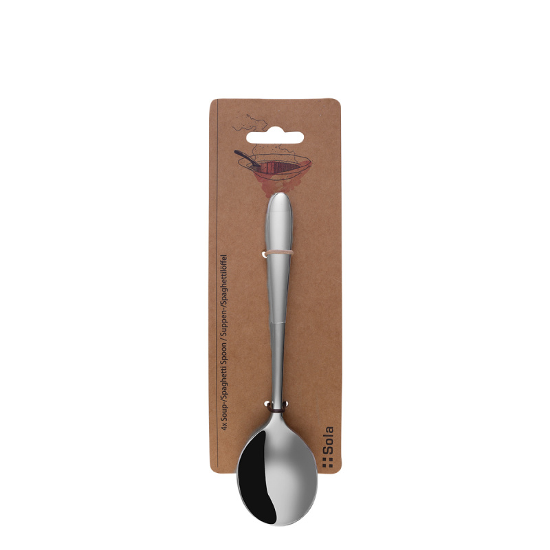 Set de cuillères à soupe et spaghetti 4 pcs – Basic Alpha