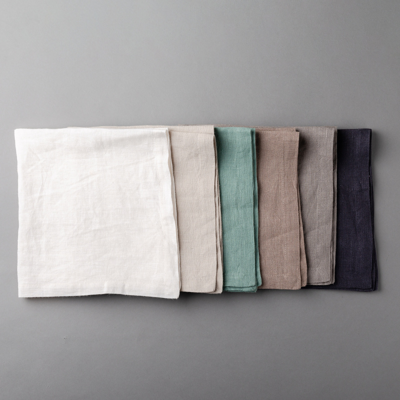 Serviettes en lin ardoise 50 x 50 cm 2 pcs - Gaya Ambiente