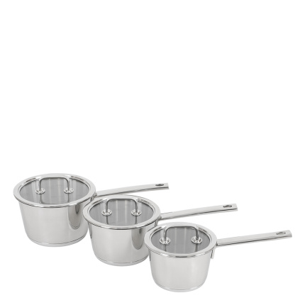 Set de casseroles 3 pcs avec couvercles - Merkur Master Chef Lunasol