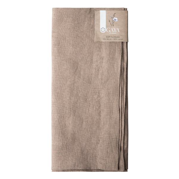 Chemin de table en lin bronze 50 x 140 cm - Gaya Ambiente