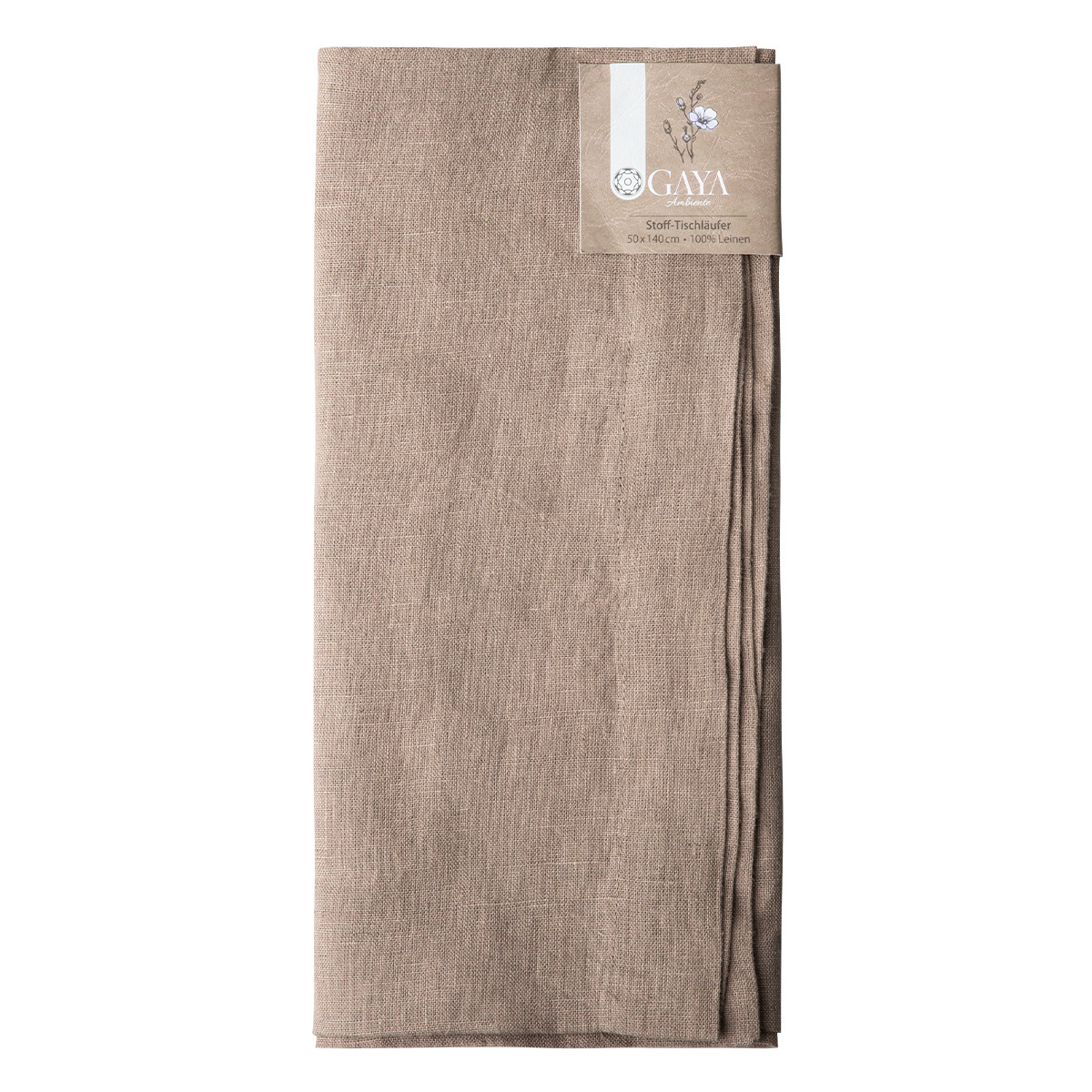 Chemin de table en lin bronze 50 x 140 cm - Gaya Ambiente