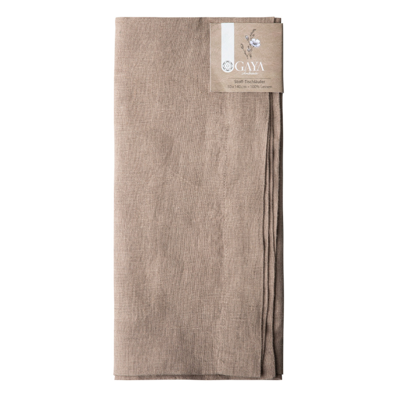 Chemin de table en lin bronze 50 x 140 cm - Gaya Ambiente