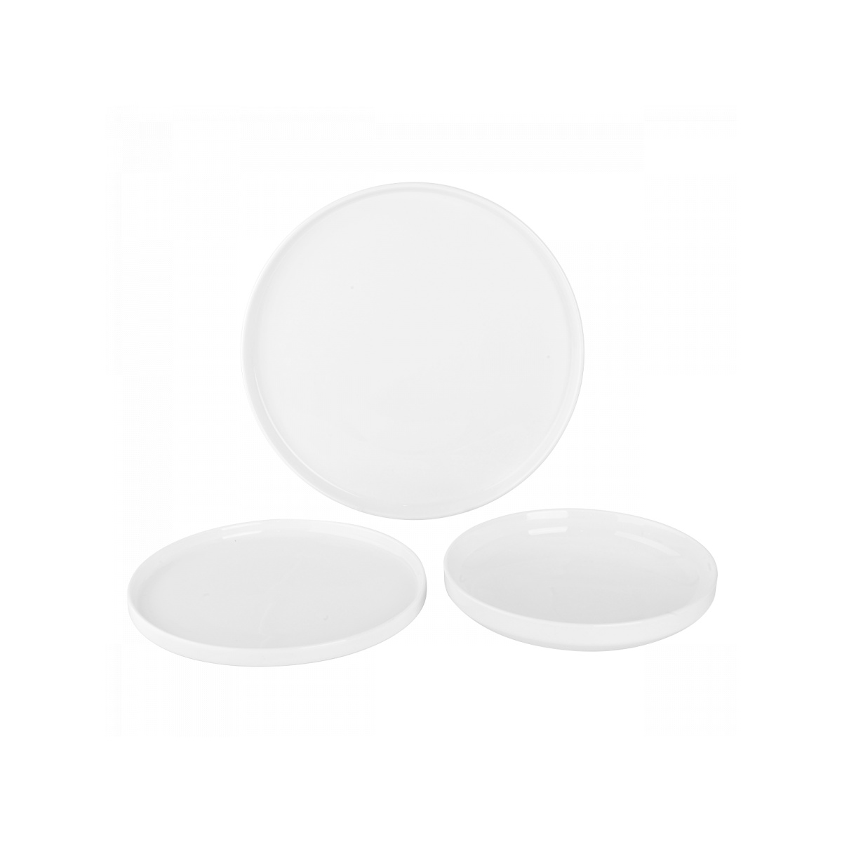 Set d'assiettes blanches U-Coupe 12 pcs — Flow Lunasol