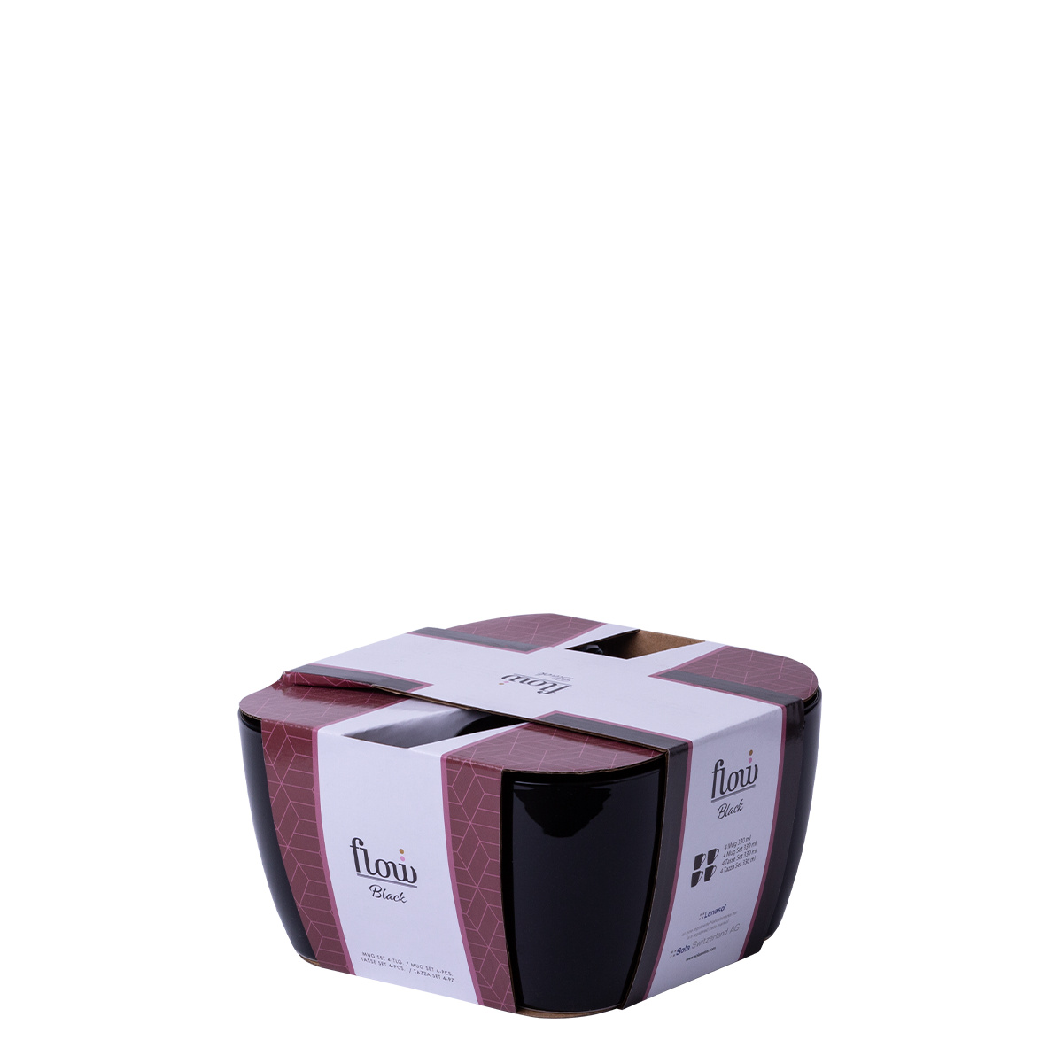 Ensemble de tasses 4 pièces noir - Flow