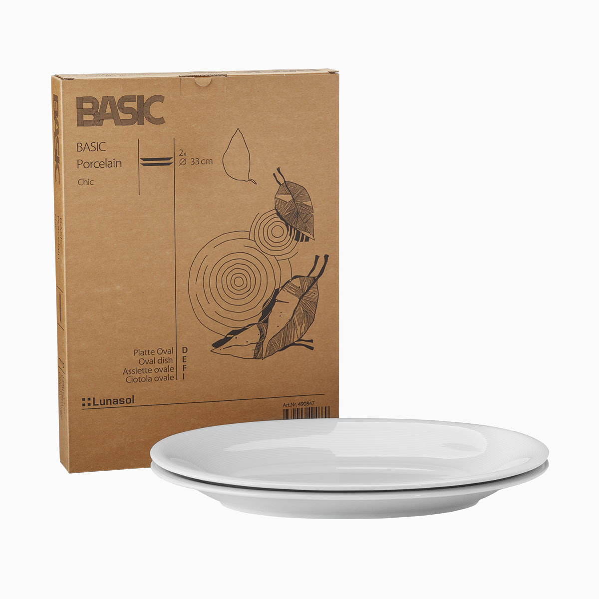 Assiette ovale 33 cm 2 pcs – Basic Chic