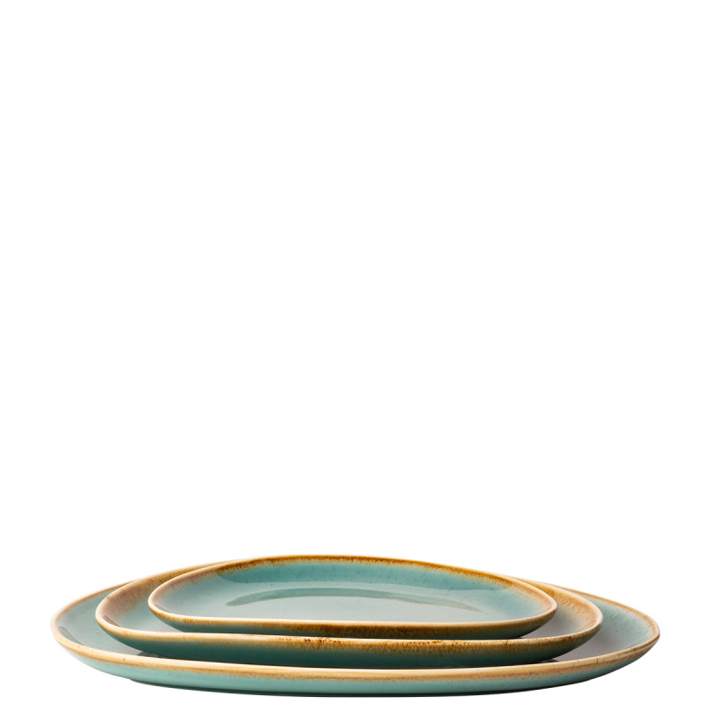 Assiette Triangle Sand turquoise 30,5 x 24,2 cm – Gaya