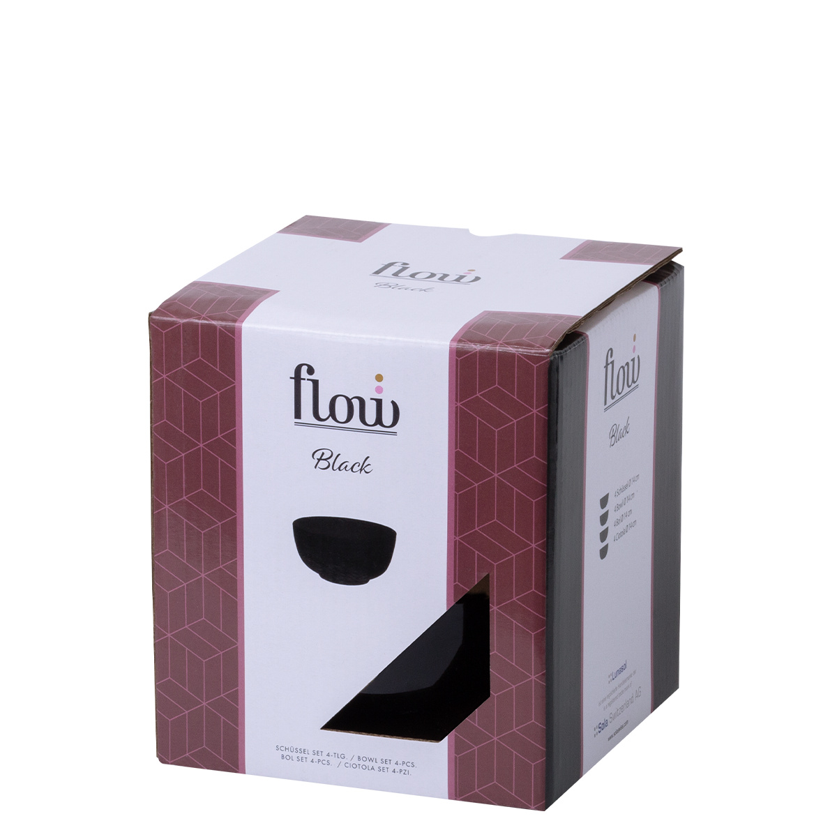 Ensemble de bols 16 cm 4 pièces noir - Flow