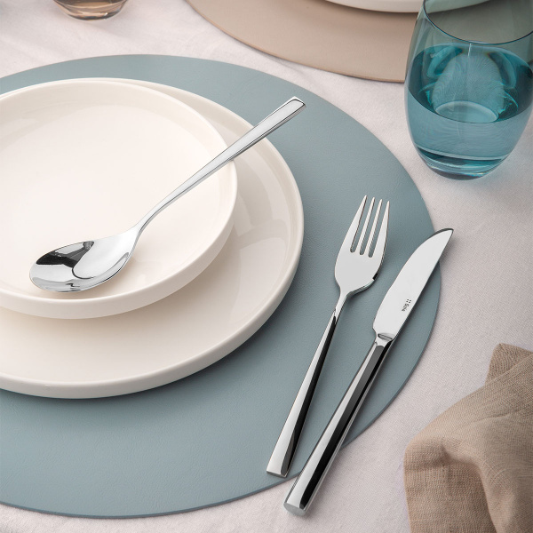 Set d'assiettes blanches U-Coupe 12 pcs — Flow Lunasol