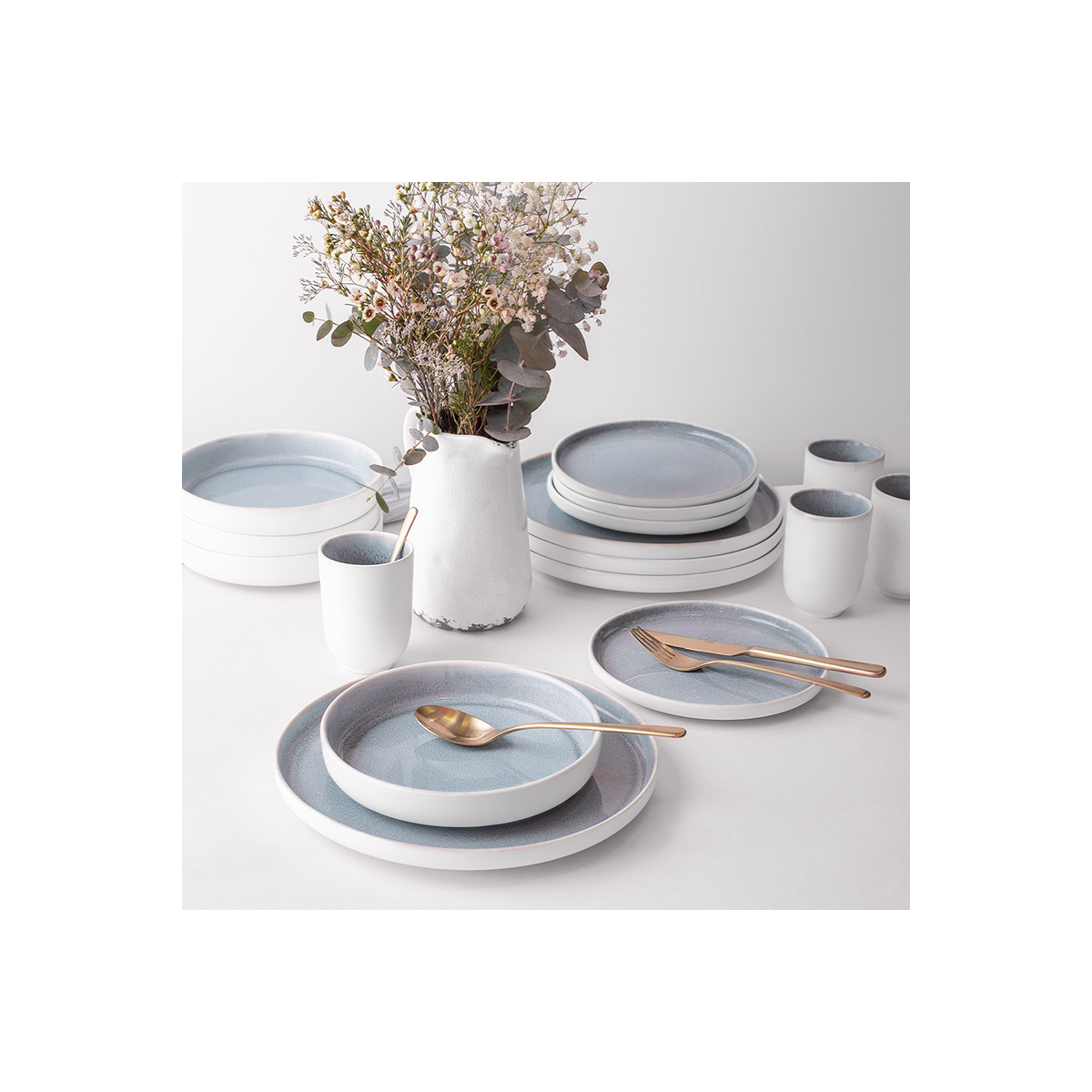 Assiette plate U-Coupe 200 mm - Gaya Atelier Glacial Ice