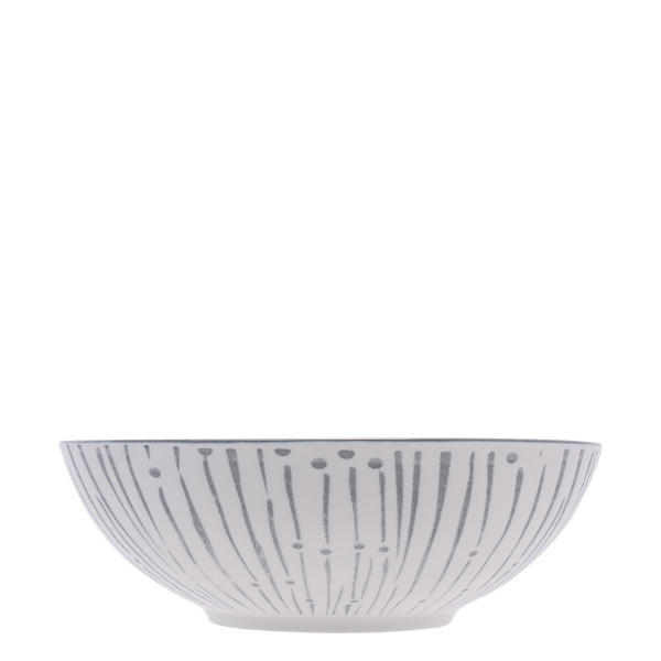 Bol à céréales blanc / gris clair 17,8 cm - Basic