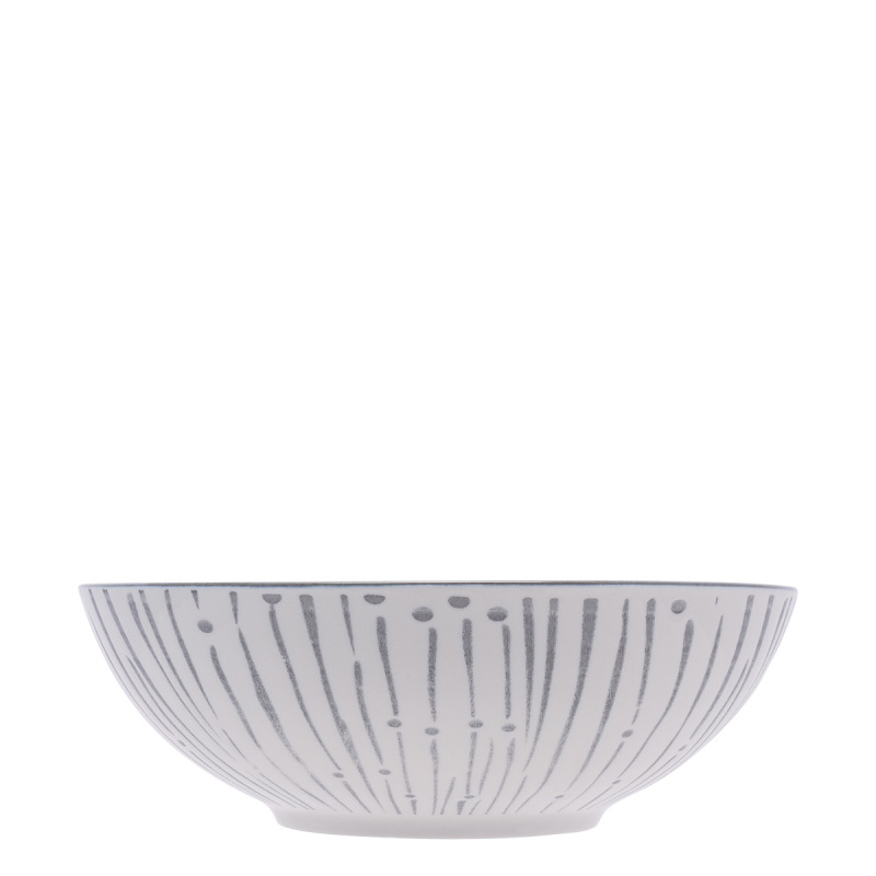 Bol à céréales blanc / gris clair 17,8 cm - Basic