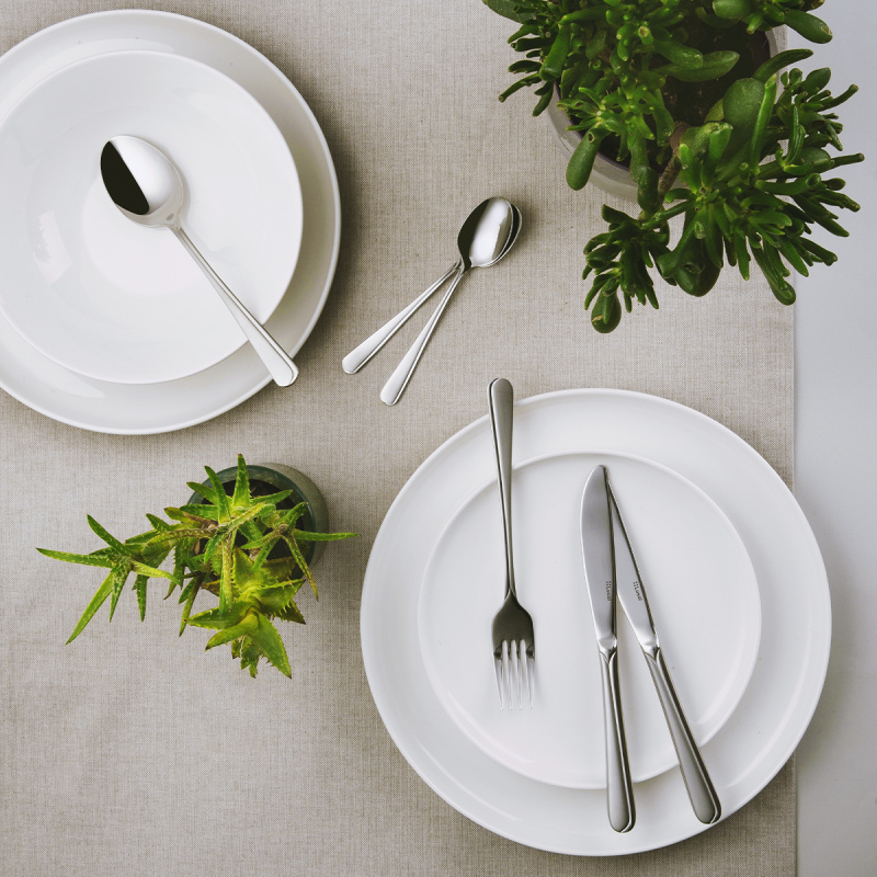 Set d'assiettes blanches U-Coupe 12 pcs — Flow Lunasol
