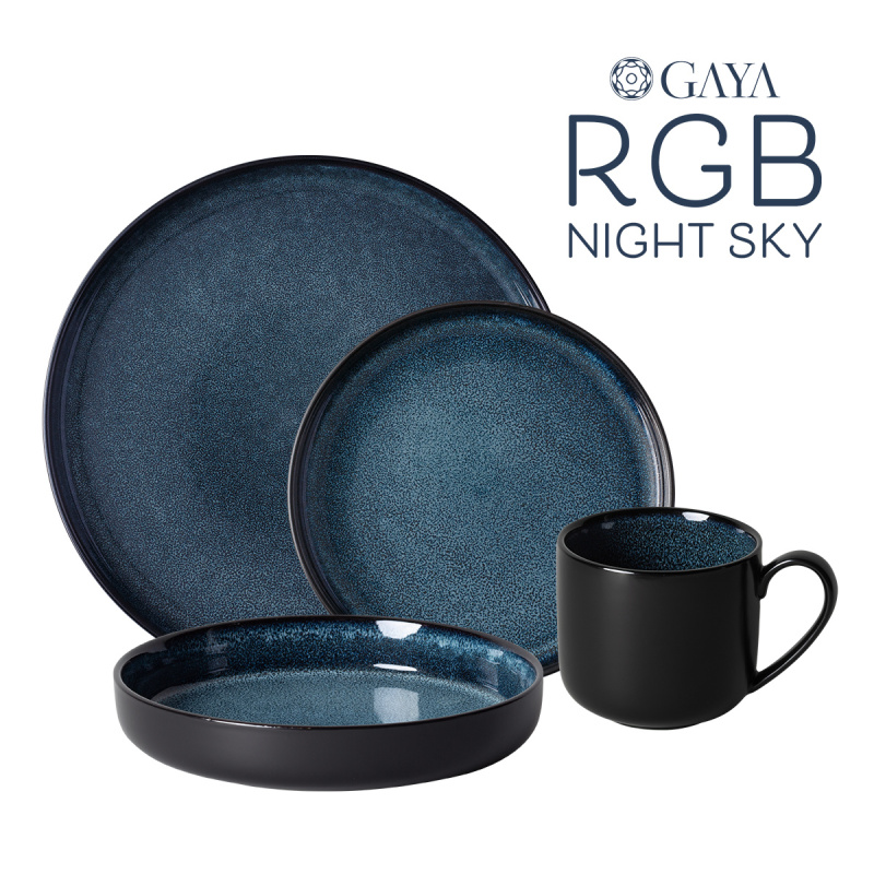 Set de vaisselle 16 pcs - Gaya Atelier Night Sky Lunasol