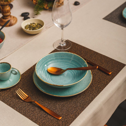 Assiette creuse Spiral Sand turquoise 19,5 cm – Gaya