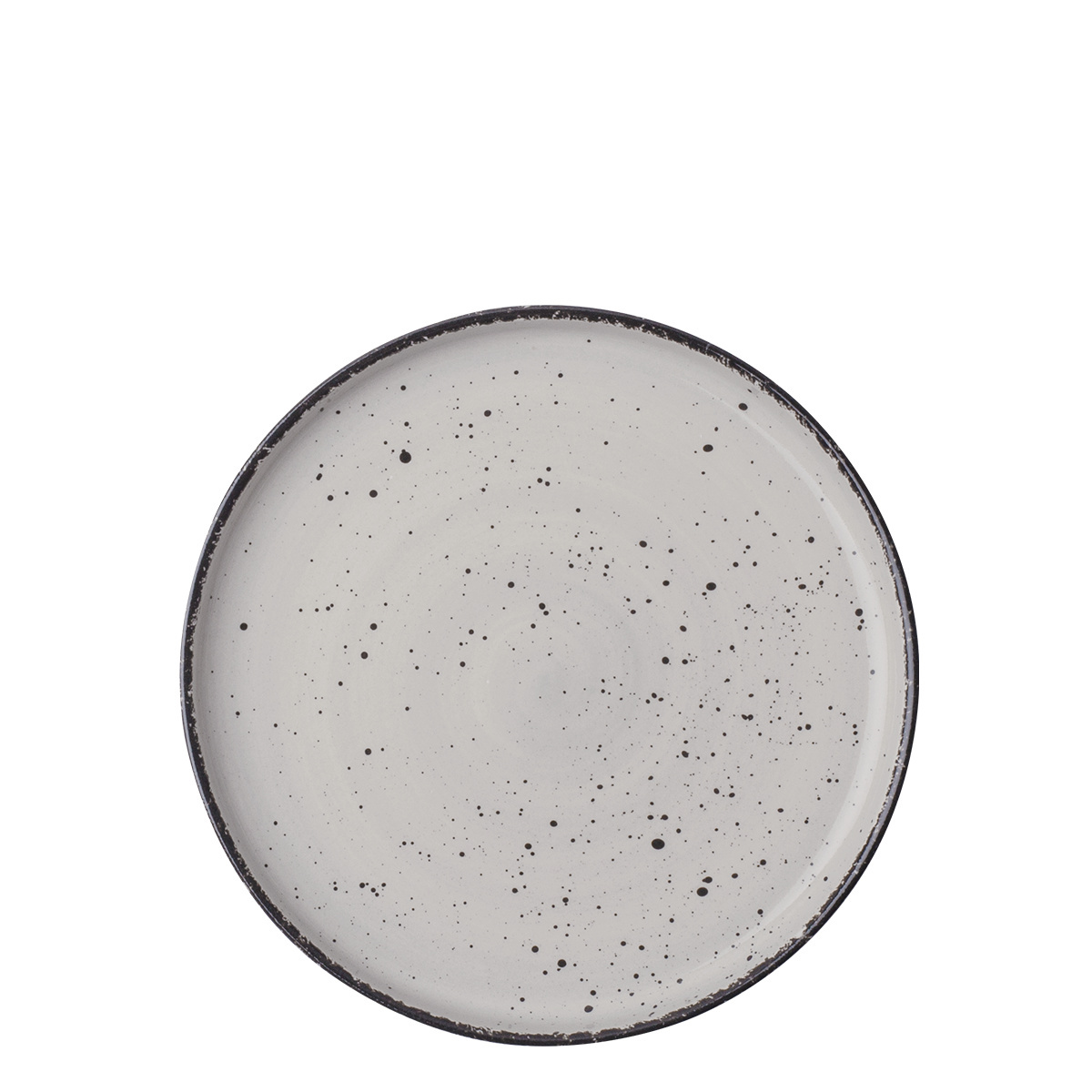 Assiette plate U-Coupe 20 cm - Gaya Atelier gris clair mouchetée