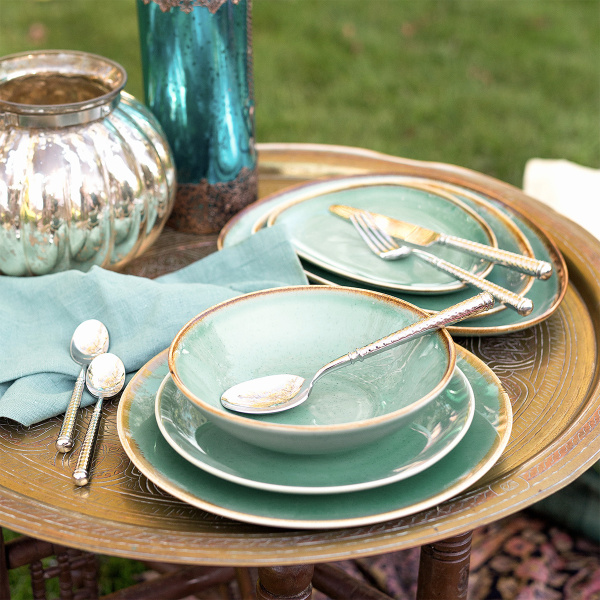 Assiette plate Sand turquoise 23 cm – Gaya