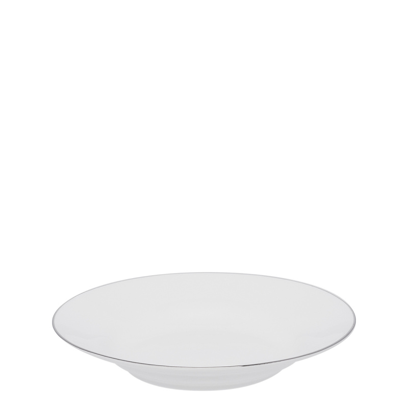 Assiette creuse 23 cm avec bordure en platine - Premium Platinum Line