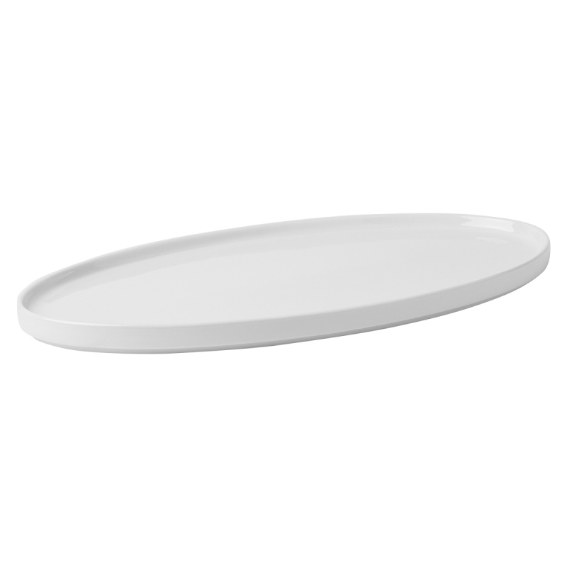 Assiette plate ovale U-Coupe 35.5 x 18 cm - FLOW Lunasol white
