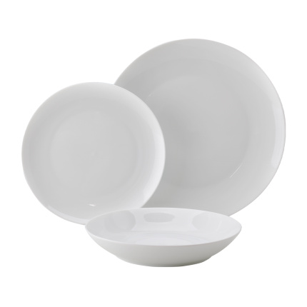 Service d'assiettes 12 pièces Flow blanc | Lunasol