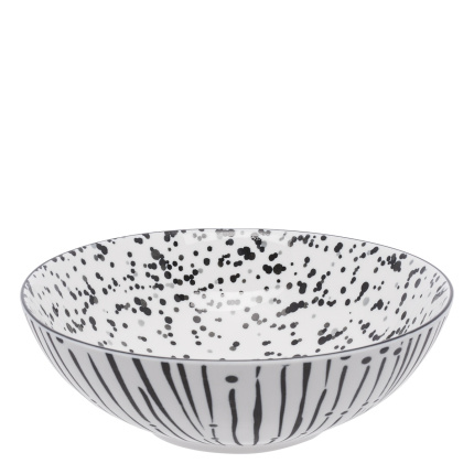Bol à céréales blanc/noir 17,8 cm – Basic