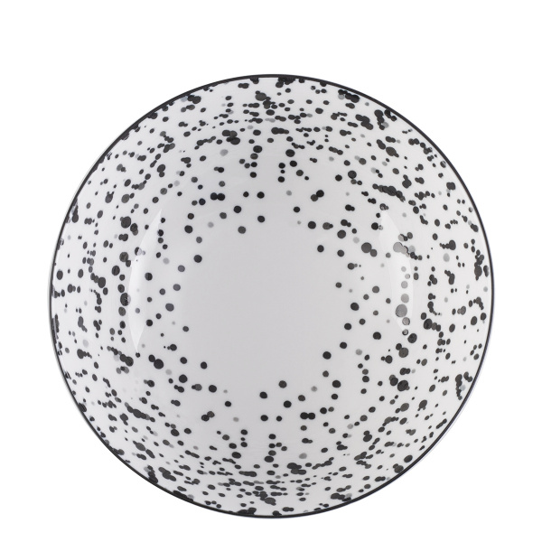 Bol à céréales blanc/noir 17,8 cm – Basic