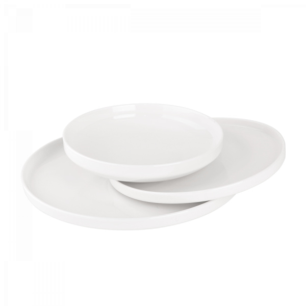 Set d'assiettes blanches U-Coupe 12 pcs — Flow Lunasol