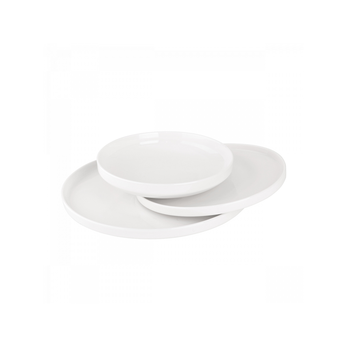 Set d'assiettes blanches U-Coupe 12 pcs — Flow Lunasol