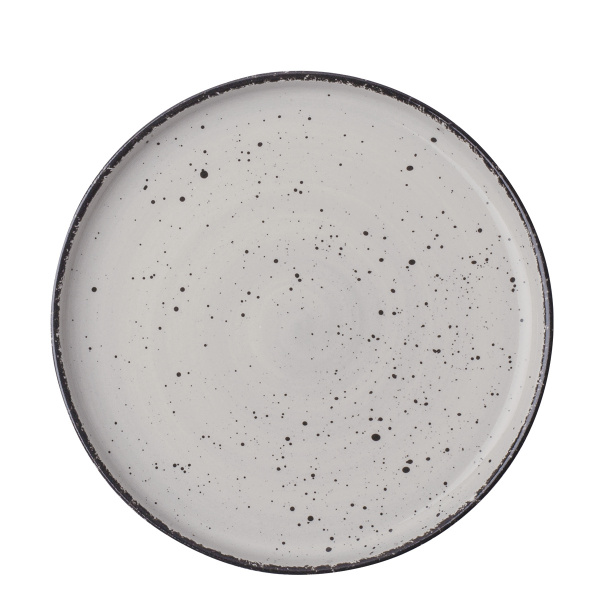 Assiette plate U-Coupe 28 cm - Gaya Atelier gris clair moucheté