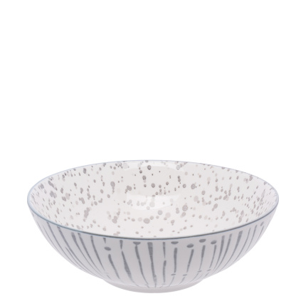Bol à céréales blanc / gris clair 17,8 cm - Basic