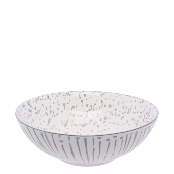 Bol à céréales blanc / gris clair 17,8 cm - Basic