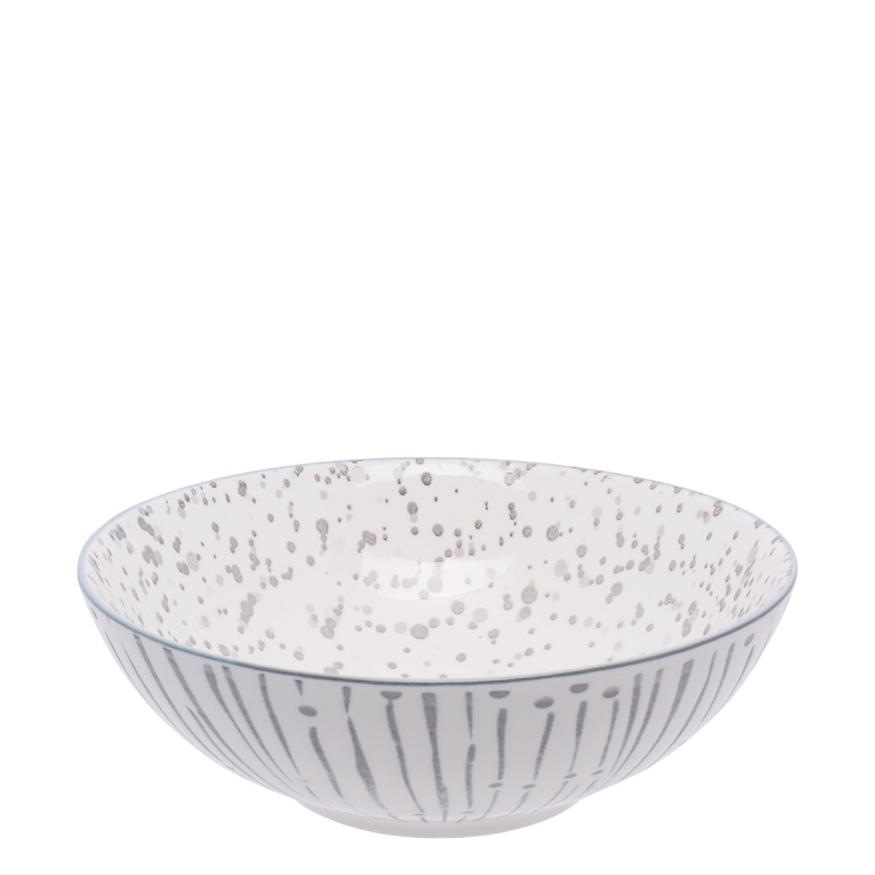 Bol à céréales blanc / gris clair 17,8 cm - Basic