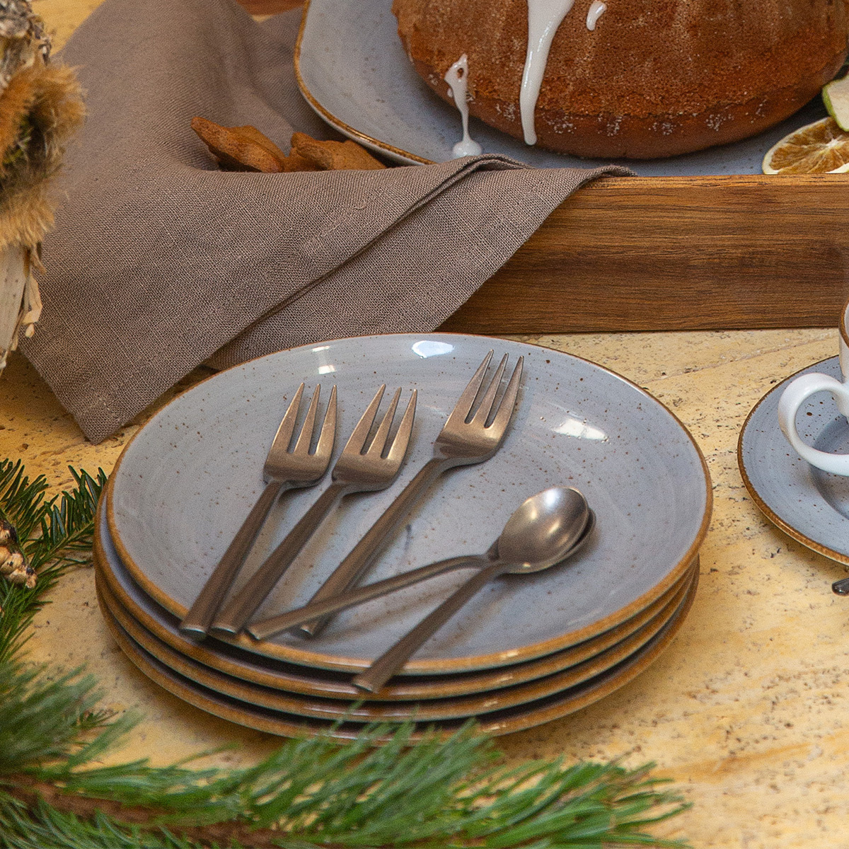 Assiette plate 21 cm grise – Hotel Inn Chic