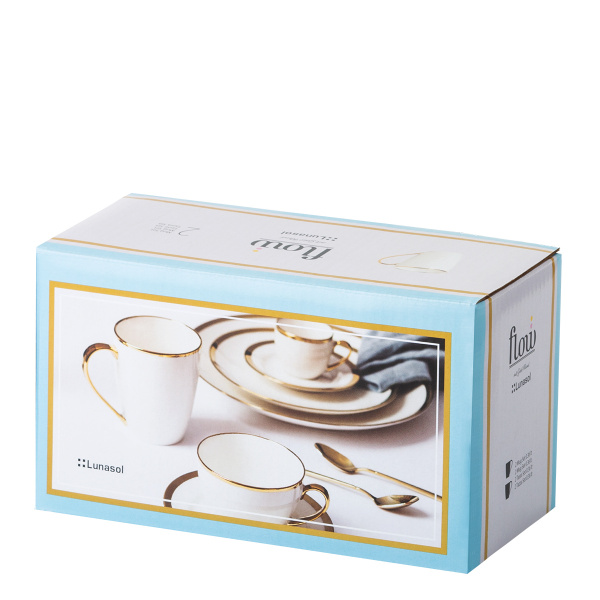 Mug 360ml, Set 2-tlg. - FLOW Lunasol avec bordure dorée