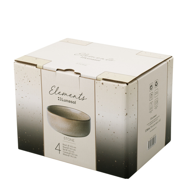Ensemble de 4 bols - Elements Stone