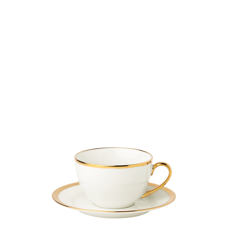Ensemble de 8 tasses à café - FLOW Lunasol avec bordure dorée