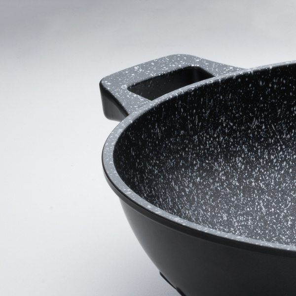 Wok antiadhésif 32 cm black marbre - Basic