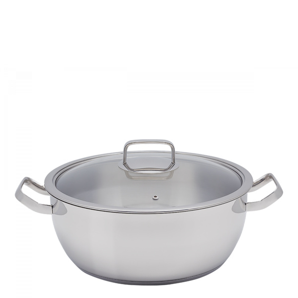 Wok Merkur avec couvercle en verre 9,6 l Master Chef Lunasol