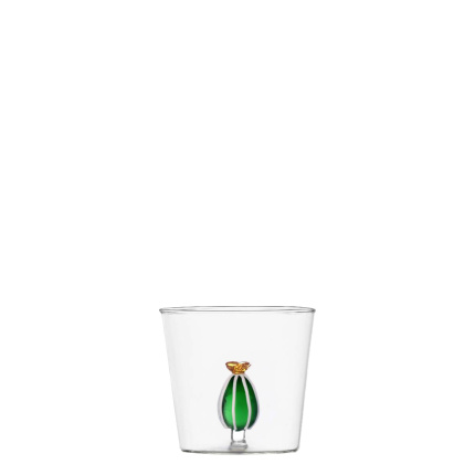 Verre avec cactus et fleur ambrée 350 ml