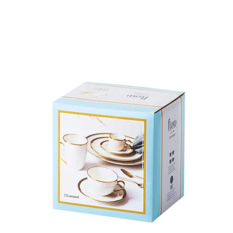 Ensemble de moka 8 pièces - FLOW Lunasol avec bord doré