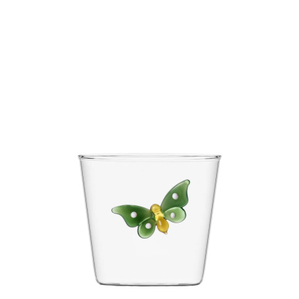 Verre avec papillon vert 350 ml