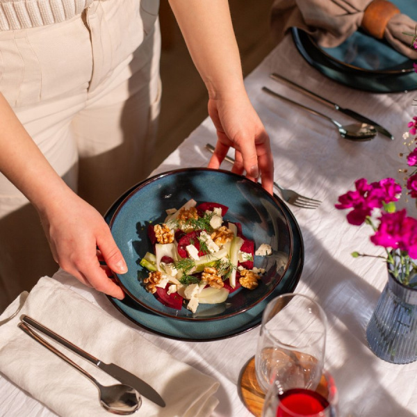 Set d'assiettes en céramique 12 pièces – Elements Night