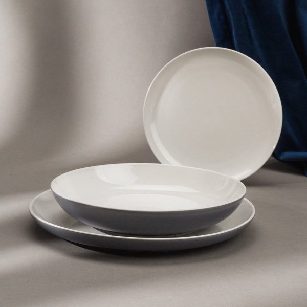 Ensemble de 12 assiettes - Elements East grey