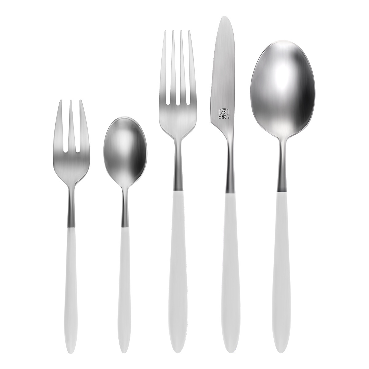Set de couverts 5 pcs – GAYA Exeter manche blanc