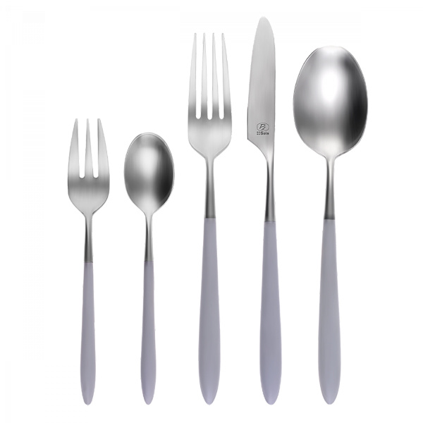 Set de couverts 5 pcs – GAYA Exeter manche gris clair mat